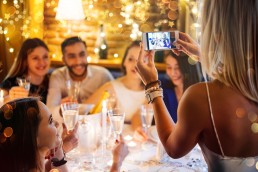 People enjoying a party at Blue Fish Sydney